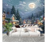 Générique Fresque intissé 200x140cm ThèMe De NoëL 3D Impression Haute Définition Papier Peint Décoration Murale Poster Coloré Anti-rides Murale Moderne Salon Chambre á Coucherr Bureau Salle