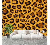 Générique Fresque intissé 250x175cm Taches De LéOpard Animal 3D Impression Haute Définition Papier Peint Décoration Murale Poster Jaune Anti-rides Murale Moderne Salon Chambre á Coucherr Bureau Salle
