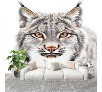 Générique Fresque intissé 300x210cm Motif Animal Lynx 3D Impression Haute Définition Papier Peint Décoration Murale Poster Blanc Anti-rides Murale Moderne Salon Chambre á Coucherr Bureau Salle