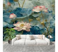 Générique Fresque intissé 350x256cm Art Du Lotus 3d 3D Impression Haute Définition Papier Peint Décoration Murale Poster Multicolore Anti-rides Murale Moderne Salon Chambre á Coucherr Bureau Salle