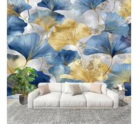 Générique Fresque intissé 350x256cm Plante Feuille De Ginkgo Texture 3D Impression Haute Définition Papier Peint Décoration Gris Clair Anti-rides Murale Moderne Salon Chambre á Coucherr Bureau Salle