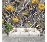 Générique Fresque intissé 350x256cm Planter Des Fleurs DoréEs 3D Impression Haute Définition Papier Peint Décoration Murale Poster De Couleur Claire Moderne Salon Chambre á Coucherr Bureau Salle