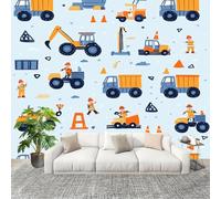 Générique Fresque intissé 400x280cm Camion De Dessin Animé Amusant 3D Impression Haute Définition Papier Peint Décoration Murale Poster Bleu Clair Murale Moderne Salon Chambre á Coucherr Bureau Salle