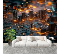 Générique Fresque intissé 400x280cm Noir 3D Impression Haute Définition Papier Peint Décoration Murale Poster Circuit Imprimé Abstrait De La Ville Murale Moderne Salon Chambre á Coucherr Bureau Salle