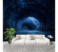Générique Fresque intissé 400x280cm Route Du Tunnel Rocheux 3D Impression Haute Définition Papier Peint Décoration Murale Poster Bleu Anti-rides Murale Moderne Salon Chambre á Coucherr Bureau Salle
