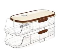 Générique Fridge Egg Organizer - Side Door Storage Rack, Efficient Counter Saver, Smooth Rolling Egg Holder | Transparent Premium Tray, Non Slip Refrigerator Container, Compact Kitchen Solution