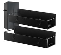 Générique Fridge Magnetic Cup Holder, Refrigerator Water Bottle Holder, Ergonomic 2-Piece Mug Organizer Shelf with 4 Hooks, Compact Ideal for Home, Washing Machine, Microwave, Oven Use