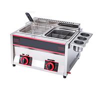 Générique Friteuse Commerciale Double Cylindre 2 x 6 L Panier à Huile Amovible en Acier Inoxydable 304 de qualité Alimentaire pour des Frites parfaites