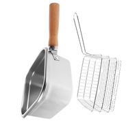 Générique Friteuse Multifonction Portable Acier Inoxydable avec Panier Casserole Légère pour Friture Cuisson Poêle et Cuisson Vapeur pour Camping et Cuisine Extérieure