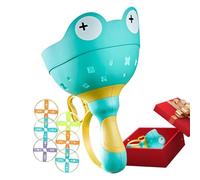 Générique Frog Catching Game - 14x23cm PP Flying Disc Launcher 6pcs Outdoor Kids Interactive Rope Spinner Toy | Frog Disk Catch Game, Flying Saucer Toss Ğame, Backyard Family Relay Outdoor Play