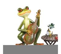 Générique Frog Figurine Decor - Animal Statue | Miniature Resin Animals with Musical Instrument, Frog Sculpture for Outdoor Decor, Animal Statue Decoration, Garden Sculpture for Garden