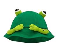 Générique Frog Hat Costume, Cute Animal Bucket Hat, Warm Fleece Fisherman Cap for Winter and Autumn, Soft Funny Frog Design, Ideal for Parties Travel Daily Wear, Indoor or Outdoor Use, Green