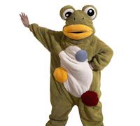 Générique Frog Onesie Pajamas - Soft Fleece Loungewear, Winter Animal Cosplay Outfit, Warm Hooded All in Sleepwear for Adults Men | Cute Green Frog Costume Pyjamas for Christmas Parties Movie Nights