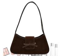 Générique Frosted Bow Shoulder Bag - Multipurpose Underarm Satchel Bag for Daily Life | Portable PU Leather Shoulder Bags with Adjustable Strap for Commuting, School, Office, Travel, Shopping