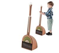 Générique Fruit Design Broom and Dustpan, Housekeeping Plaything Set, Child-Sized Cleaning Tools for Pretend House, Kitchen Cleanup, Kids, Boys Girls, 6.42x5.59x21.26 inches