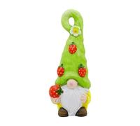 Générique Fruit Themed GNOME Figurine, Ceramic Spring Dwarf Statue with Hand Painted Strawberry Design, Garden Shelf Decor for Living Room, Bedroom, Study, Nursery Display, 4.33x3.54x11.42 inches