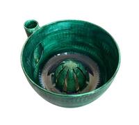 Générique Fruit Washer Bowl - 6.5 Inch Automatic Spinner Colander | Lightweight PP Strainer Basket - 135g green berry vegetable cleaner container for salad and strawberries, ideal for kitchens.