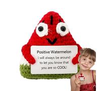 Générique Fruits en Crochet pour Le Soutien Émotionnel, Fruit Positif | Support D'ornement De Pastèque - Cartes Émotionnelles Et Inspirantes, Laine Drôle La Table