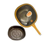 Générique Frying Pan - Sauté Pan with Ergonomic Handle, Versatile Skillet Cookware Pot for Cooking on Oven, Kitchen, Indoor Outdoor Use, or Camping Meals, 17.72x11.81x3.94 inches