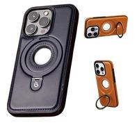 Générique Full-Coverage Shockproof Leather Magnetic Stand Phone Case, Luxury Leather iPhone Case, for iPhone 12/13/14/15/16 Plus Pro Max Case (for iPhone16 Pro Max,Blue)