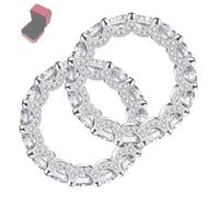 Générique Full Star River Ring, Handmade with 266, Full Star River Moissan Diamond Ring, for Engagement & Anniversary (1 Pair,8)