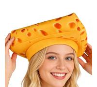 Générique Fun Cheesecake Hat, Soft Cheese Headgear, Sponge Fabric Cap with Playful Design, Makeup Stage Cosplay Accessory, Costume Hat with Comfortable Build, Cheese for Christmas Holiday Outdoor