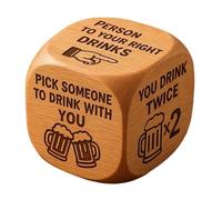 Générique Fun Drinking Games for Adults, 5cm Hilarious Challenge Activities - Laughter-Filled Wooden Dice Drinking Board Game - for Home College Gathering Birthday Holiday New Year Christmas