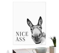 Générique Funny Animal Bathroom Wall Art - 11.8 X 15.7in Nice Ass Poster, Rustic Farmhouse Restroom Decor, Unframed Vintage Style Print, Humorous Home Wall Decor | For Men & Women