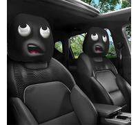 Générique Funny Cartoon Car Headrest Covers, 2PCS Set of Funny Big-Eyed Grinning Cartoon Print Car Seat Headrest Covers, Double-Sided Print Protector for Front Seat Decoration (2Pcs-C)