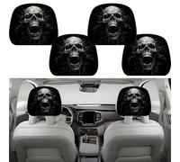 Générique Funny Cartoon Car Headrest Covers, Cute Funny Cartoon Eyes Cars Headrest Covers with Elastic Fit, Spooky Headrests Protecto, for Auto Front Seat Rest Decoration(#A,4PCS)