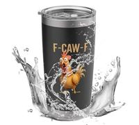 Générique Funny Chicken Mug - 20 Oz Stainless Steel, Insulated F-Caw-F Coffee Mug | Leakproof Rooster Cup for Friends Family Hot Cold Drinks Beverage Water Juice Beer Milk