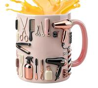 Générique Funny Coffee Cups - 330ml Ceramic Pink Novelty Mug For Hot And Cold Beverage Enjoyment, Hairdresser Theme Creative Drinkware With, Coffee Tea Juice Water Cup