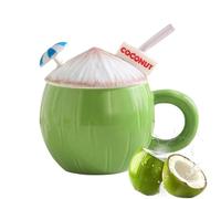 Générique Funny Coffee Cups - Cute Ceramic Mug With Straw Lid | Aesthetic Drinkware For Women Coffee Tea Juice, Coffees Mug With Lid For Home Office Dorm And Party Use