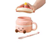 Générique Funny Coffee Mug | 400ml Drinkware with Feet - Cake Shaped Aesthetic Mug Tea Cup - for Hot Cold Drinking Water Tea Milk Christmas Valentines Day Home Office School Cafe