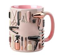 Générique Funny Coffee Mug, Pink Ceramic Cup, Hairdresser Theme Drinkware, 330ml Beverage Holder, for Hot Cold Drink Water Tea Beverage Juice Home Office Salon Camping Daily Use Gift Item