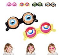 Générique Funny Crazy Eyes Blinking Glasses, Blinking Glasses with Eyes, rank Stuff Silly Party Favors Costume Toys (A+C)