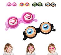 Générique Funny Crazy Eyes Blinking Glasses, Blinking Glasses with Eyes, rank Stuff Silly Party Favors Costume Toys (A+D)