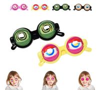 Générique Funny Crazy Eyes Blinking Glasses, Blinking Glasses with Eyes, rank Stuff Silly Party Favors Costume Toys (B+C)