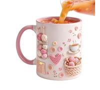 Générique Funny Crochet Coffee Mug, 350ml Ceramic Crochet Style Novelty Water Mug, Quirky Coffee Cup for Women Mom Friend Sister Birthday Christmas Party Home Office School Dorm Use, 3.5x3.1 Inch