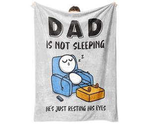 Générique Funny Dad Blankets - Dad is Not Sleeping Sofa Throws,Father's Day Blanket,for Husbands Men Birthday Holiday Thanksgiving Home Office Living Room Bedroom Study Dorm Apartment