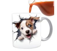 Générique Funny Dog Mug - 350ml Ceramic Hand-Painted Cartoon Puppy Cup | Colorful Drinking Mug With Handle For Tea, Coffee, Milk, Juice & Cocoa | Cute And Fun Animal Cup For Home, Office Or Gift