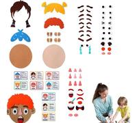 Générique Funny Faces Games - Felt Sticker Kit, Social Emotional Learning Multiplayer Game, Park Car Outdoors Home School, Creative Felt Emoticon Game for Kids Group Play Learning Activities