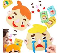 Générique Funny Faces Games - Felt Sticker Kit, Social Emotional Learning Multiplayer Game, Park Car Outdoors Home School, Creative Felt Emoticon Game for Kids Group Play Learning Activities