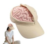 Générique Funny Hat, Thinking Hat, 21.26-23.62 Inches Costume Accessory, Soft Comfortable Statement Headwear, Brain Design Cap for Women Outdoor Travel, Hiking, Festival, Birthday Photoshoot