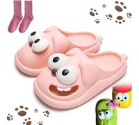 Générique Funny Kissing Slippers, Tongue Kiss Slippers for Women, 3D Big Eyes Dog Slipper with Non-SlipThick Sole for Indoor Outdoor (Pink,US 40/41)