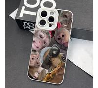 Générique Funny Monkey Phone Cases for iPhone, Trendy Monkey Drinking Phone Case Compatible, All-inclusived Shockproof TPU Clear Protective Cover for iPhone 16/15/14/13/12/11 Series (White A,14PLUS)