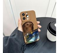 Générique Funny Monkey Phone Cases for iPhone, Trendy Monkey Drinking Phone Case Compatible, All-inclusived Shockproof TPU Clear Protective Cover for iPhone 16/15/14/13/12/11 Series (Brown B,11)