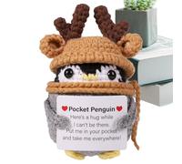 Générique Funny Penguin - Christmas Crochet Animals Doll | Creative Wool Toy | Inspirational Potato Penguin | Affirmation Cards for Kids, Children, Friends, Uplifting, Holidays Gift's