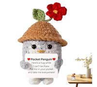 Générique Funny Penguin - Christmas Crochet Animals Doll | Creative Wool Toy | Inspirational Potato Penguin | Affirmation Cards for Kids, Children, Friends, Uplifting, Holidays Gift's
