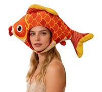 Générique Funny Plush Hat, Fish Novelty Cap, Soft Costume Hat With Playful Shape, Soft Fabric Build, Party Cosplay Accessory With Cartoon Style, Photography Props For Carnival And Club